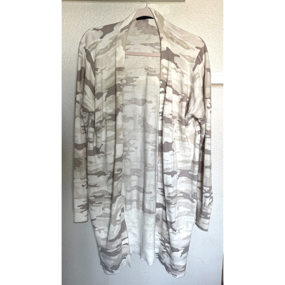 SANCTUARY Tan Brown Camo Duster Cardigan